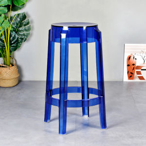 Modern Minimalist Acrylic High-Back Plastic Stool Ghostly Waiting Bar Stool Home Use North European Transparent Counter Stool
