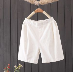 Loose Fit High Waist A-Line Shorts Elastic Light 5th Length