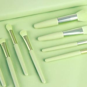 Kuas Make Up 8 in 1 Free Pouch Make Up Brush 8Pcs Mini Travel Cosmetic