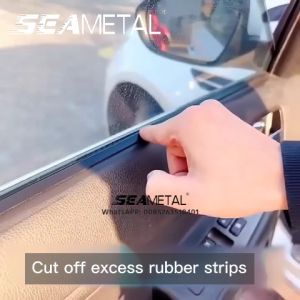 SEAMETAL Strip Segel Karet Mobil Jendela Tepi Kaca Depan Atap Strip Segel Karet Isolasi Kebisingan Stiker Pelindung Segel Mobil Aksesoris Eksterior