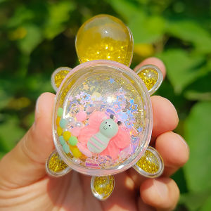 Creative Stress Reliever Toy Turtle Honey Flow Sand Display Tabletop Bling Decorative Accessories Cartoon Style Animal Shape