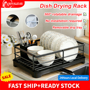 Royalstar Dish Rack with Drainer Foldable Dish Drainer Rack Plates Organizer Storage Kitchen Rack Organizer