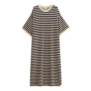 yuenei | Váy ngủ cotton nguyên chất mùa hè cho nữ tay ngắn váy dài mặc ở nhà giản dị có thể mặc ngoài trời quần áo mặc nhà