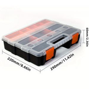 Portable Parts Box Hardware Storage Toolbox Plastic Case Multi-Grid Combination Screw Storage Box Garage Repair Tool Box