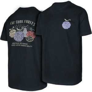 Bandai | One Piece Anime Devil Fruit Printing Cotton T-shirt Men and Women Comfortable Y2K Childrens Clothing Summer T-shirt