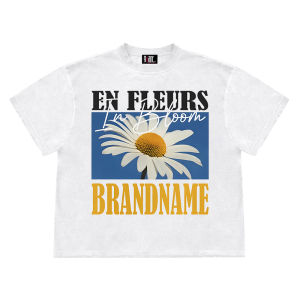 เสื้อยืดแขนสั้นผ้าฝ้ายแท้ 260 กรัม ลายดอกกุหลาบสไตล์อเมริกัน ทรงหลวม ระบายอากาศได้ดี สำหรับผู้ชายและผู้หญิง