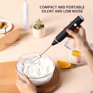 【SHIP IN 24H】 Automatic Beaters Multipurpose 3 Gear Adjustable USB Rechargeable Electric Milk Frother For Coffee shop Eggs Stiring Kitchen ToolsStainless Steel Balloon Wire Whisk