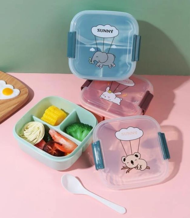 Cute cartoon Kids Lunch box 3 compartment lunch box cartoon school ...