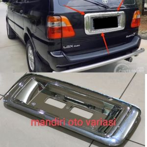 Ornament lis bagasi plat nomor mobil toyota kijang kapsul chrome