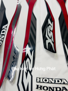 Bộ tem decal dán xe máy honda wave rsx đời 2020 2021 bánh căm màu đỏ đen zin thái siêu đẹp
