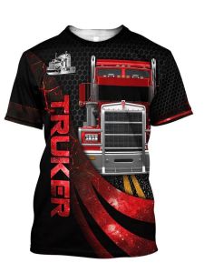 3D Logo Printed round Neck T-shirt Casual 3D Car Logo Print round Neck T-shirt