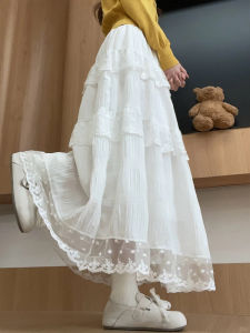 LANMENGYA | New Princess Style Lace A-Line Maxi Skirt
