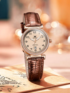 OLEVS | Waterproof Leather Strap Digital Quartz Women Watch