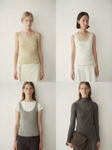INSIS FEMME | Wool Cotton U-Neck Digger Sleeve Vest