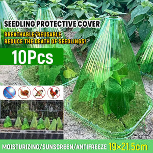 Onisa 10Pcs Plastic Plant Covers Weather-Proof Plant Hats Protection Outdoor Garden Supplies Seedling Protection Cover