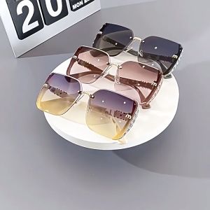 Womens Fashion Trim Cat-Eye Sunglasses Half Frame HD UV400 Protection  Trendy Simple Design  Premium Metal Hinges Lightweight Shades for Women