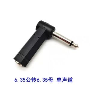 6.35mm Male to Female TS Mono Stereo Audio Connector Right Angle Speaker Guitar Headphone Cable Adapter for Speaker Studio