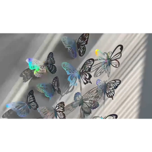 Set 12 Miếng Dán Tường Trang Trí Hình Bướm 3D Sáng Tạo Dành Cho Phòng Khách / Phòng Ngủ / Tiệc Cưới-HAUSE