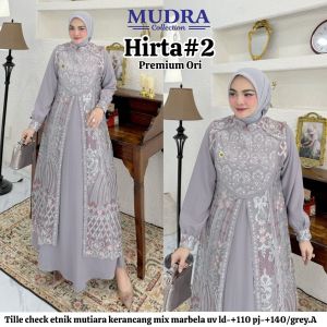 Gamis Muslimah Hirta #2 Premium Ori – Long Dress Maxi Brokat Tile Mutiara Elegan Busui Wudhu Friendly