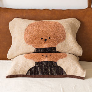 Pure Cotton Teddy Dog Pillowcases Luxury Sensation Oil-Proof Single Person Pillow Towels Soft Fabric Bedding Accessories