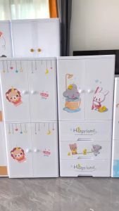 ลิ้นชักเก็บผ้า เสื้อผ้า HEINO พร้อมล้อเลื่อน มิตรกับสิ่งแวดล้อม ไม่มีกลิ่น ลายการ์ตูนเด็กที่เก็บของประตูคู่