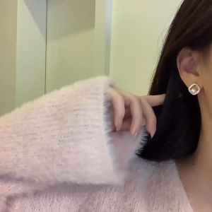 ANTING KOREA WANITA TITANIUM SQUARE PEARL ELEGANT AKESORIS FASHION ANAK PEREMPUAN ANT47