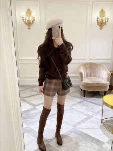 NINGXI | Retro Style Womens Polo Knit Cardigan Set