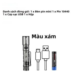Mini EDC Đèn Pin LED Sáng Cao Bút USB Sạc Chống Nước Đèn Pin Nhỏ Có Nam Châm Cho Cắm Trại Đi Bộ Đường Dài Chiếu Sáng Khẩn Cấp