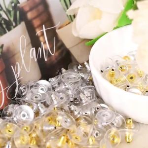 100pcs 6mm Silicon Earring Back Stoppers Ear Stud Post Plugs for DIY Jewelry Making Earrings Component