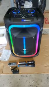 15 นิ้ว ลำโพงล้อลาก 9000 W ไมค์ลอย=2ตัว ปิด-เปิดได้ รุ่น KG-058 ผ้าอนามัยสีดำ