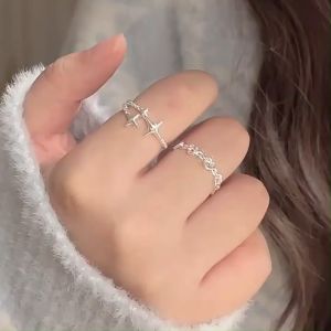 Cincin Wanita Korea Aesthetic Model Bintang Gaya Kekinian Aksesoris Perhiasan Elegant Import CNC22