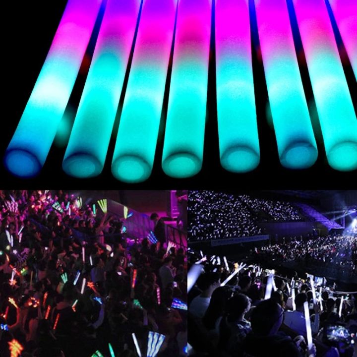 Led Luminous Sticks Foam Glow Stick Party Rave Rgb Fluorescent Dark ...