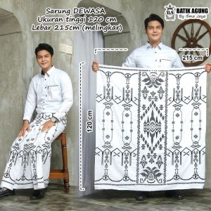 sarung batik goyor special putih premium halus adem motif terbaru