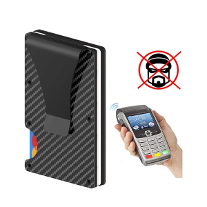 NEW Carbon Fiber Wallet Metal Money Clip Wallet RFID Blocking Minimalist Wallets for Men Aluminum Slim Cash Credit Card Holder