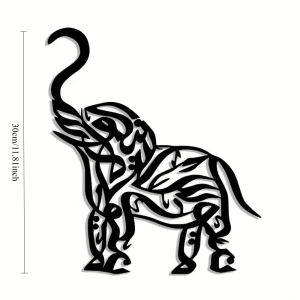 CIFbuy | CIFBUY Brand Abstract Elephant Metal Wall Art Minimalist Iron Decor Elegant Home Office