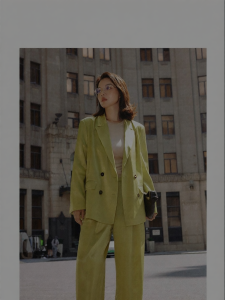 Vintage Elegance Acetate Fabric Shiny Notch Collar Suit Set
