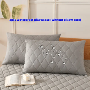 2pcs Waterproof Pillowcase (without Pillow Core) Soft and Comfortable Machine Washable Waterproof Pillow Covers