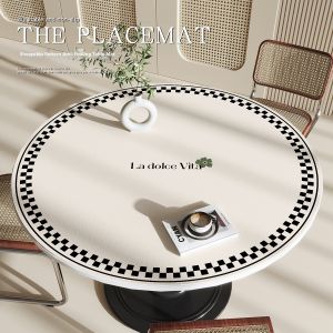 XXM | Elegant Oil-Proof Water-Resistant Circular Table Pad