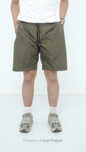KUZI PROJECT - Celana Pendek Nylon - Delta - Olive - Boardshort - Reguler fit