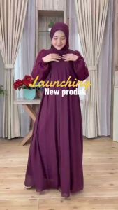 Gamis Lebaran 2025 Bahan Ceruty Babydoll Mix Tile Sparkling Ukuran Jumbo