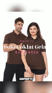 Polo Shirt Polos Lengan Pendek Esperanza - Warna Coklat Gelap