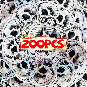 Dizoey 200PCS Wholesale Self-Sealing Bags Skull Gift Cookie Halloween Party Decor Kids Trick or Treat Halloween Skeletons Candy Packaging Bags