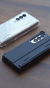 Samsung Galaxy Z Fold 5 - Araree Nukin / 360 / P - Full Coverage Hinge Protection Transparent Case Shock Resistant Casing Cover Protective S Pen Holder Anti Scratch Black Clear Matte Slim Light Impact Made in Korea PC Hard Design