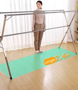 DISKON Rak Jemuran Baju Lipat Stainless Steel Anti Karat - Rak Jemur Baju Portable Lipat Kokoh