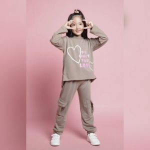 Little Pineaple Set Santai Celana Kargo Ayako Anak Perempuan 4-9Y