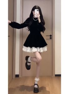 CHANGTONG | Elegant Petite Velvet Dress