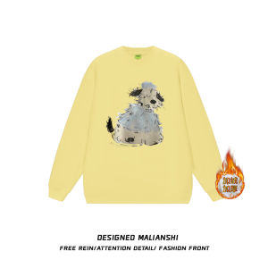 Pure Cotton Oversize Hoodie Womens round Neck Long Sleeve Winter Design Sense Niche Brand Sweatshirt Comfortable Fit Streetwear