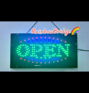 OPEN - RAINBOW BRIDGE LED SIGNAGE (New-Small-Large) #SIZE: W48cm & W60cm Big #881