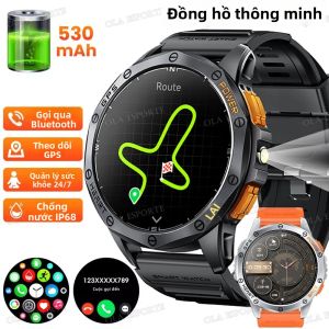 Đồng Hồ Thông Minh GPS Màn Hình AMOLED 1.43 Inch Chống Nước 5ATM Dành Cho Nam Nữ Tích Hợp La Bàn Định Vị Galileo NAVIC Theo Dõi Sức Khỏe Giấc Ngủ Đèn LED