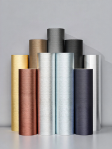 Decorative Peel-and-Stick Film for Elevator and Refrigerator Silver Brushed Stainless Steel